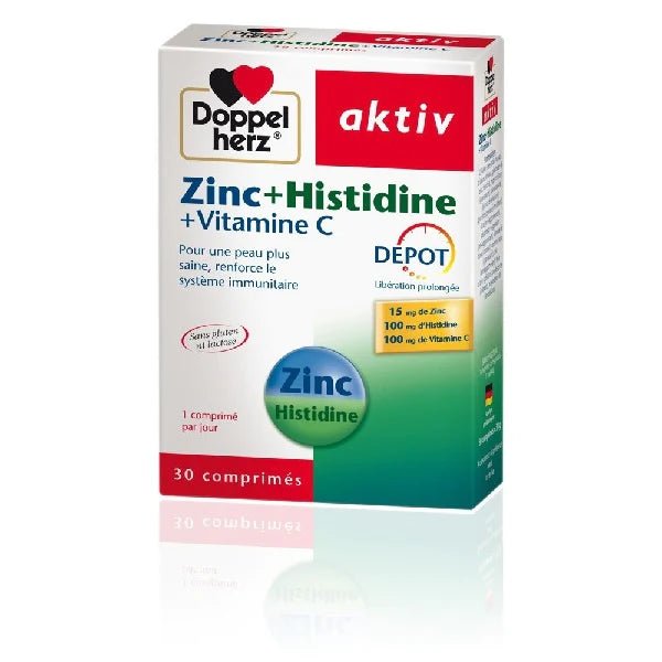 DOPPEL HERZ AKTIV ZINC + HISTIDINE + VITAMINE C 30 COMPRIMÉS