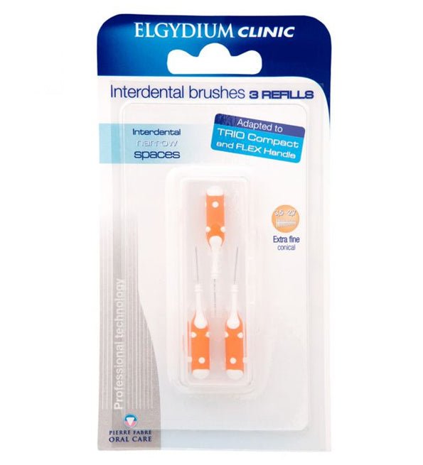 Elgydium Clinic – Recharges Brossettes 3.5 – 2.7 mm Extra Fin – (x3)