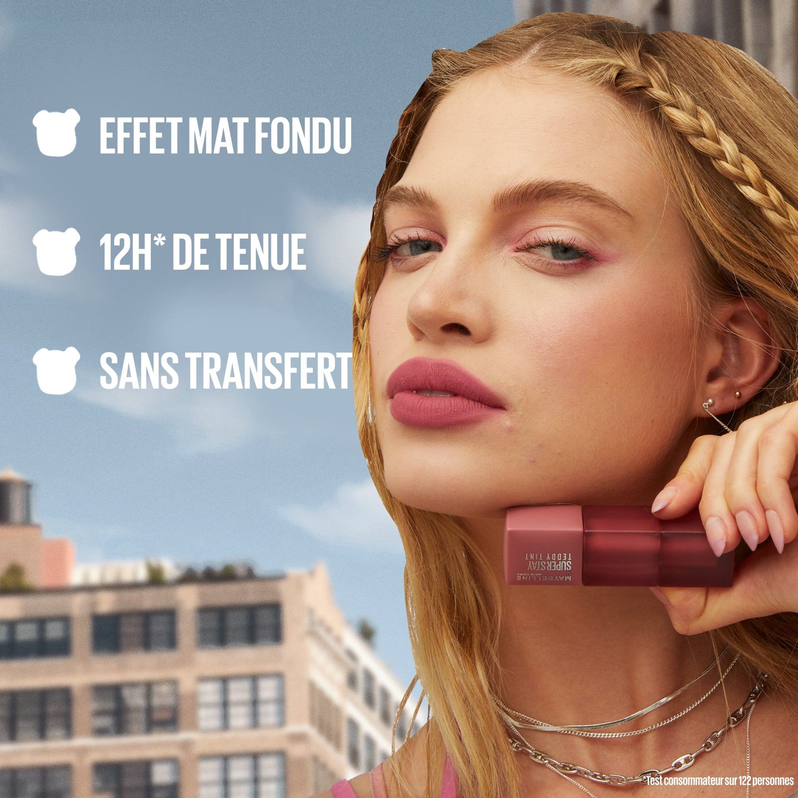 MAYBELLINE NEW YORK SUPERSTAY TEDDY TINT BLUSH À LÈVRES LIQUIDE FINI MAT FONDU coquesttish 30 – Image 5