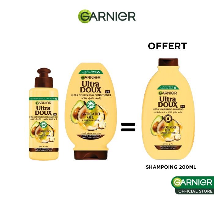 GARNIER ROUTINE ULTRA DOUX AVOCAT : SSR + AP SHP 200ML = SHP 200ML
