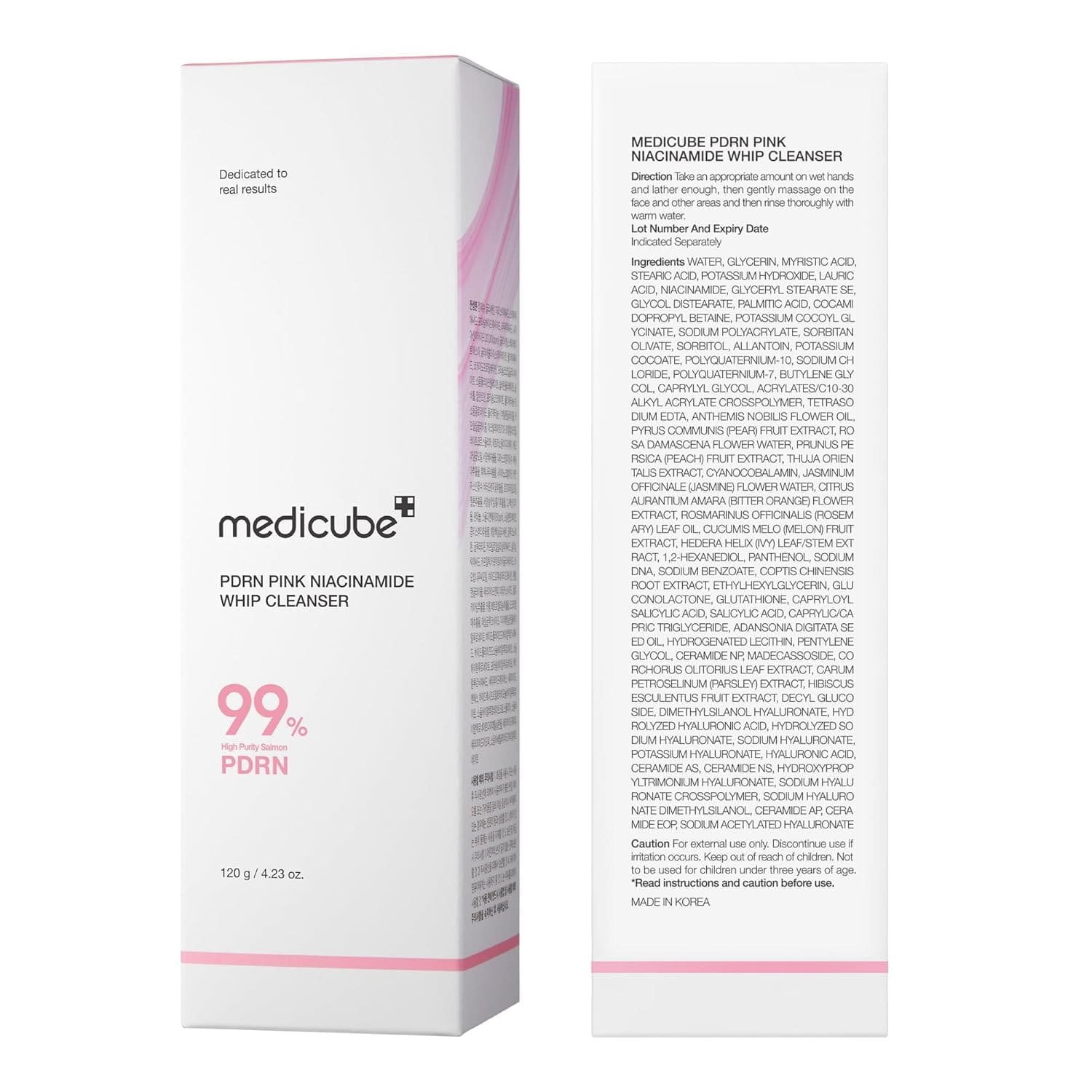 MEDICUBE PDRN PINK NIACINAMIDE WHIP CLEANSER 120G – Image 3