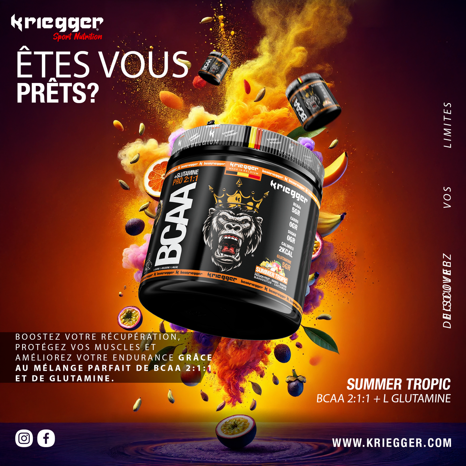 Kriegger BCAA 2:1:1 + GLUTAMINE 300g – Image 9