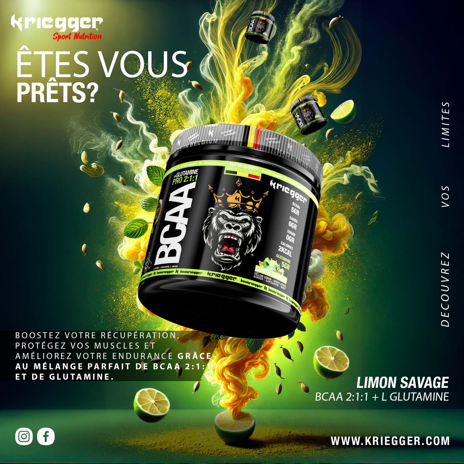 Kriegger BCAA 2:1:1 + GLUTAMINE 300g – Image 6