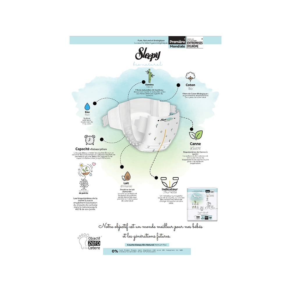 Sleepy Couches bio natural double jumbo Junior taille 5 – 40 unités / 11-18 Kg – Image 2