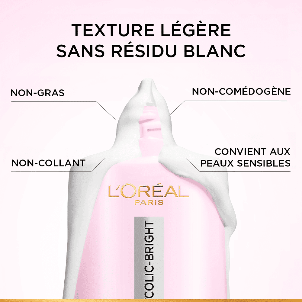 L'OREAL PARIS GLYCOLIC-BRIGHT ANTI-DARK SPOT DAILY UV FLUID SPF50 50ML = coffret guasha OFFERT – Image 4