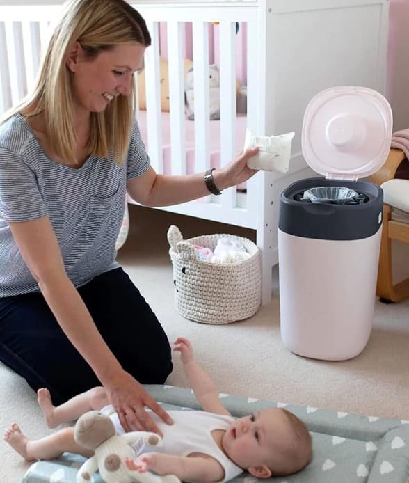 TOMMEE TIPPEE POUBELLE À COUCHES ANTI-ODEUR TWIST & CLICK- BLANC – Image 4