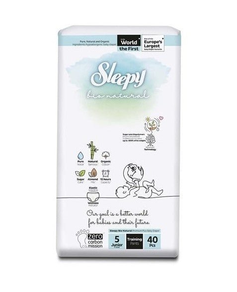 Sleepy Couches bio natural double jumbo Junior taille 5 – 40 unités / 11-18 Kg