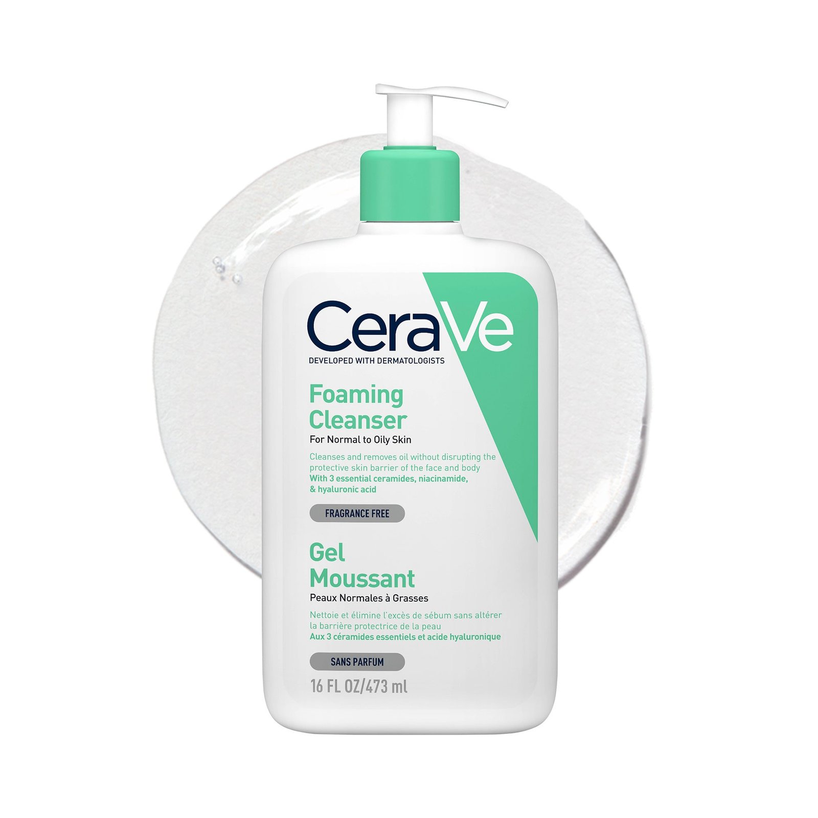 Cerave gel moussant nettoyant peau normale à grasse 473ml – Image 5