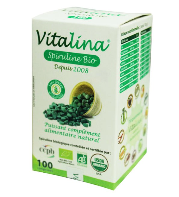 Vitalina Spiruline Bio – 100 Comprimés