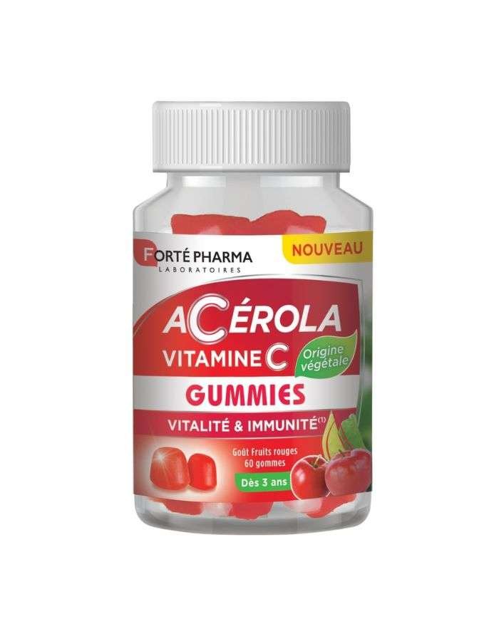 FORTE PHARMA ACEROLA VITAMINE C 60 GOMMES GOUT FRUITS ROUGES