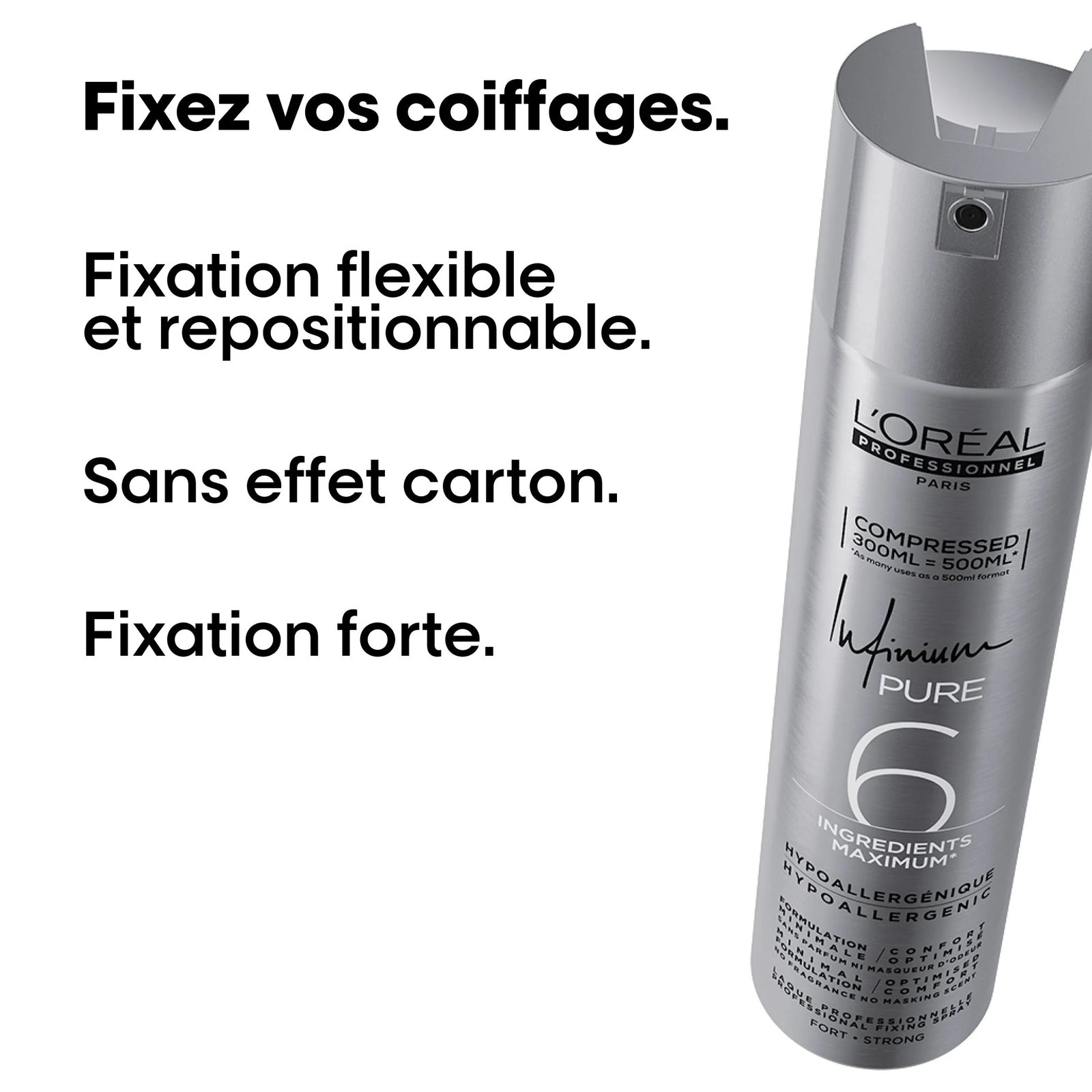L'Oréal Professionnel Infinium Pure 6 Flexible Flexible Lacquer 500ml – Image 2