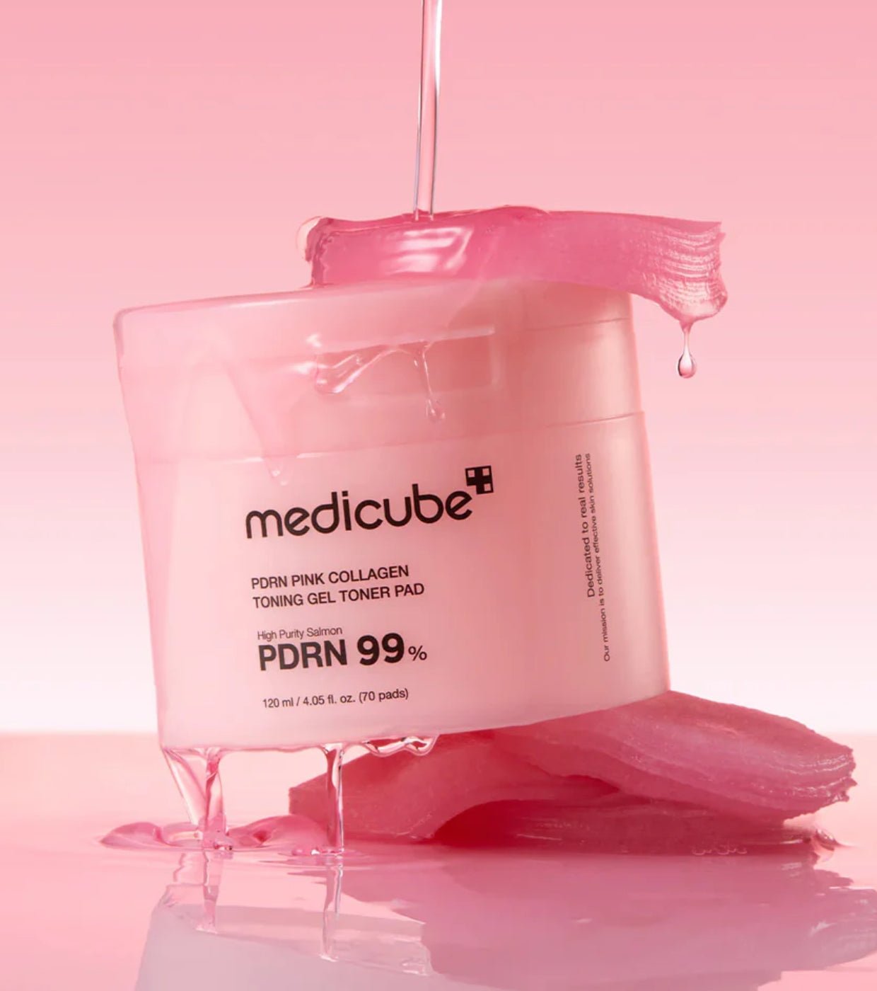 MEDICUBE PDRN PINK COLLAGEN TONING GEL TONER PAD 120ML 70PADS – Image 2