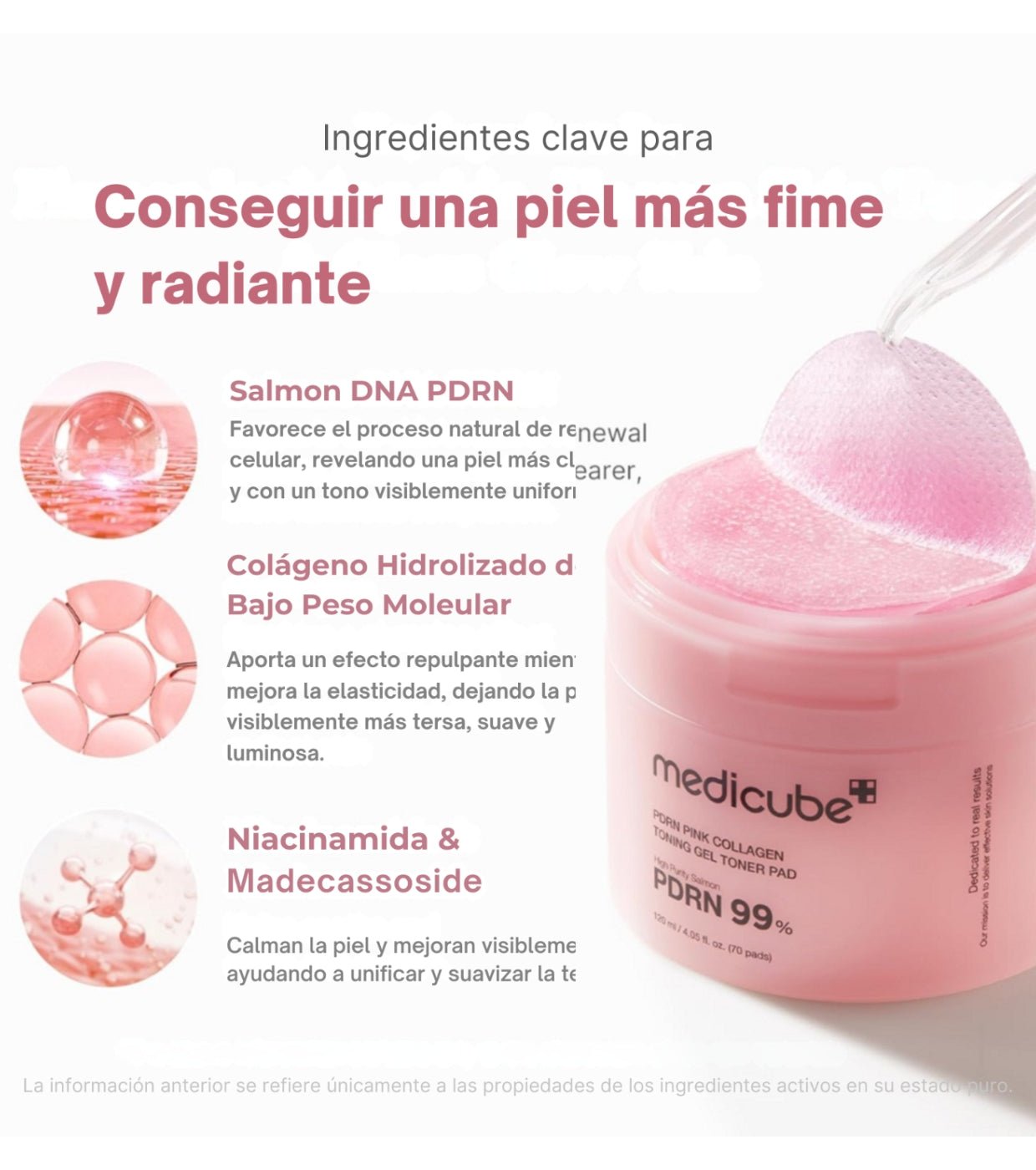 MEDICUBE PDRN PINK COLLAGEN TONING GEL TONER PAD 120ML 70PADS – Image 5