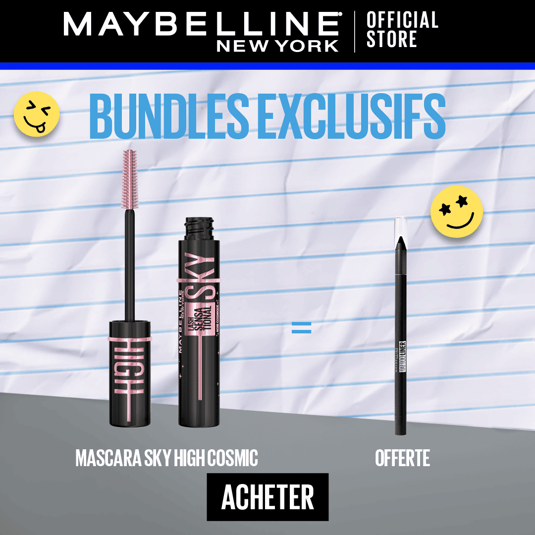 Maybelline New York Lash Sensational Sky High Noir - Mascara Longueur = TATTOO LINER OFFERT